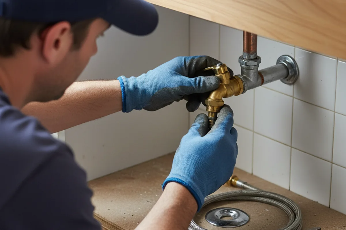 Shutoff valve and fitting work during Burst Pipe Repair in Cleveland